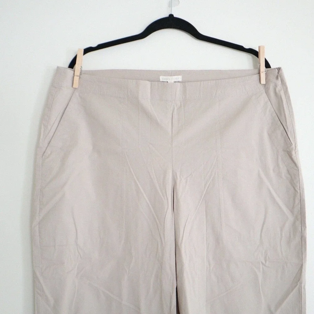 Eileen Fisher Light Taupe Cropped Wide-Leg Pants NWT - Picture 4 of 12